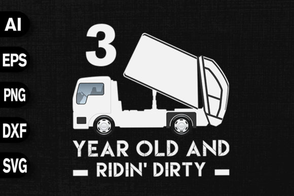3 Year Old Birthday Garbage Truck Graphics