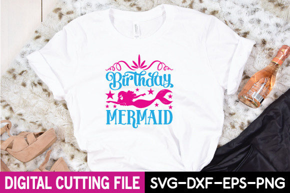 Birthday Mermaid Svg