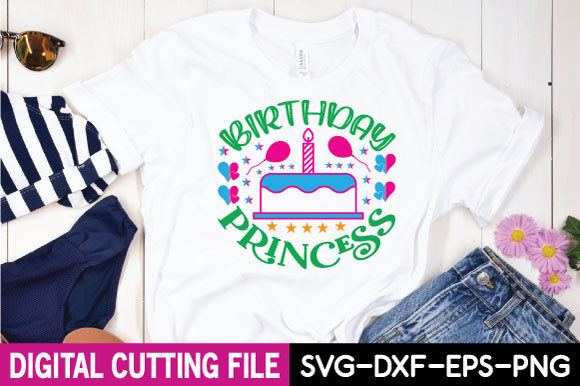 Birthday Princess Svg Graphics