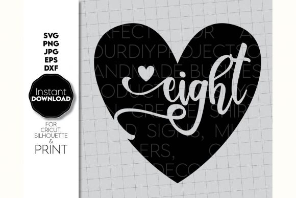 Eight Birthday Number Heart Shirt Design: Graphics and Crafts for Creative Publishing