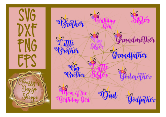 Unicorn Family Birthday Shirt Design: Graphics and Crafts for Creative Brands