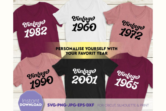 Vintage Birthday Shirt Design Gift for Graphics & Crafts