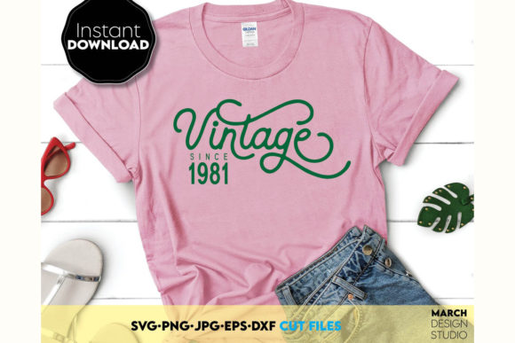 Vintage Birthday Shirt Design: Graphics and Crafts with Heart